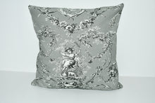 Load image into Gallery viewer, Grey Toile Girl on Swing Cushion