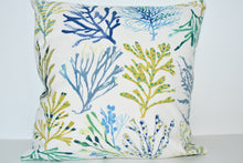 Load image into Gallery viewer, Blue/Green Coral Cushion