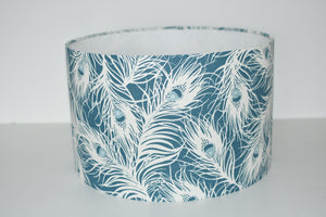 Teal Feathers Lamp Shade
