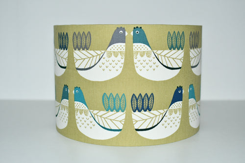 Lime Green Scandi Birds Lamp Shade