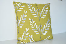 Load image into Gallery viewer, Lime Green Leaves Cushion
