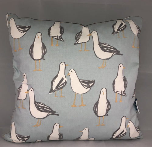 Quirky Blue Seagull Cushion