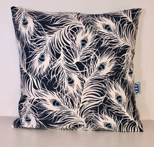 Load image into Gallery viewer, Blue Denim Feathers Cushion