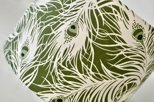 Olive Feathers Lamp Shade