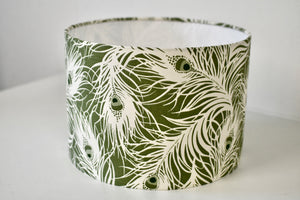 Olive Feathers Lamp Shade