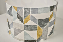 Load image into Gallery viewer, Geometric Ochre/Charcoal Lamp Shade